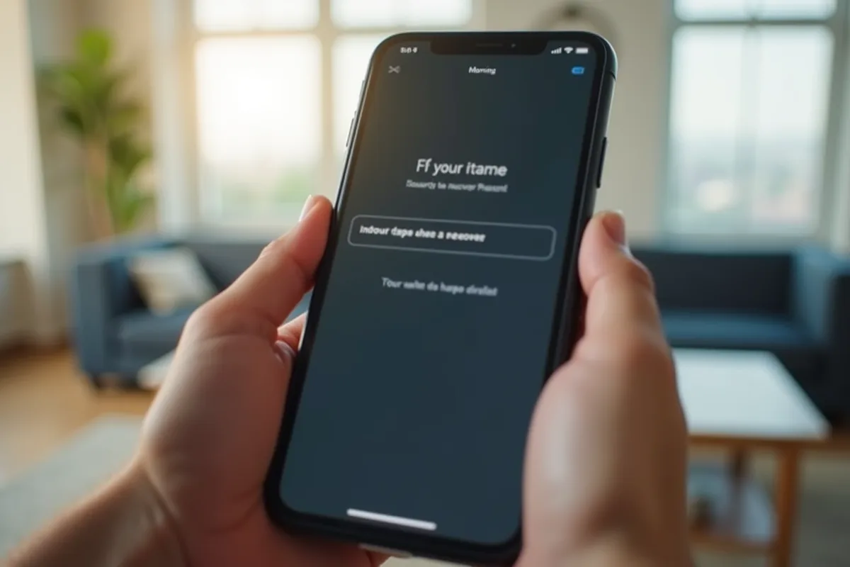 Gros plan sur un smartphone avec une phrase de récupération de portefeuille