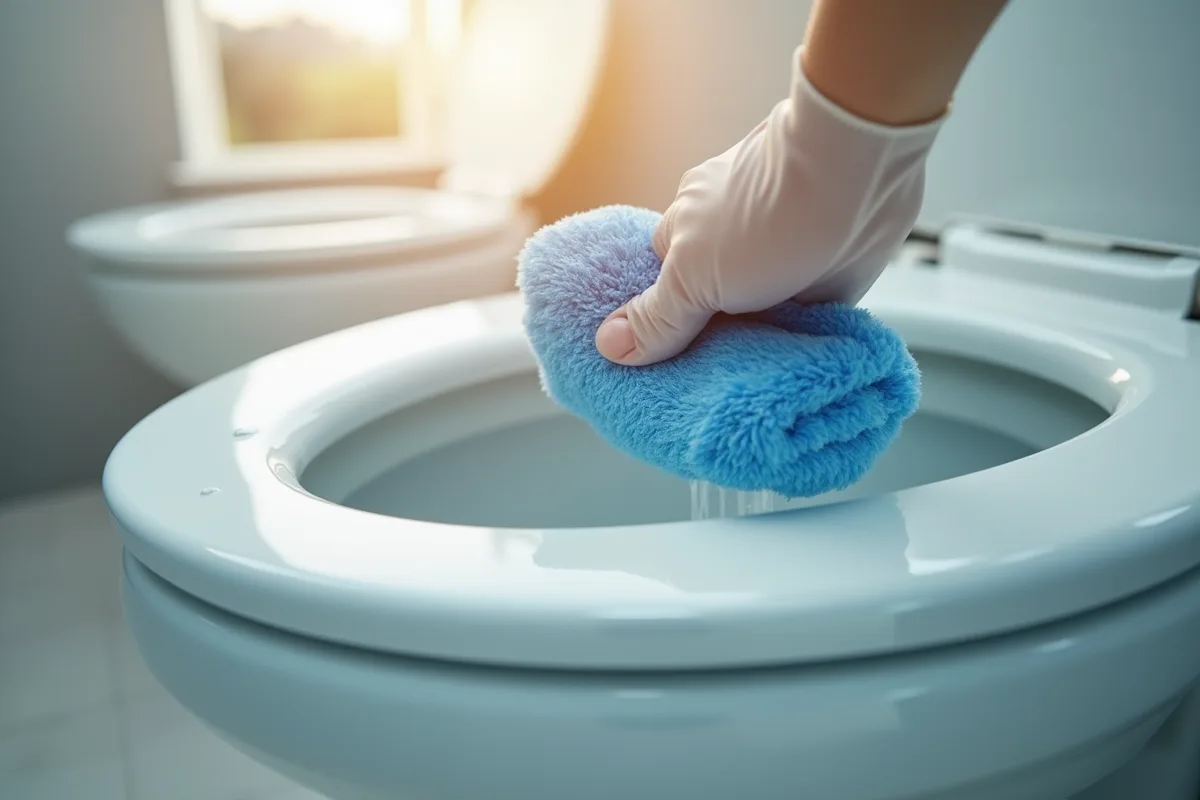 Toilette moderne propre dans une salle de bain lumineuse