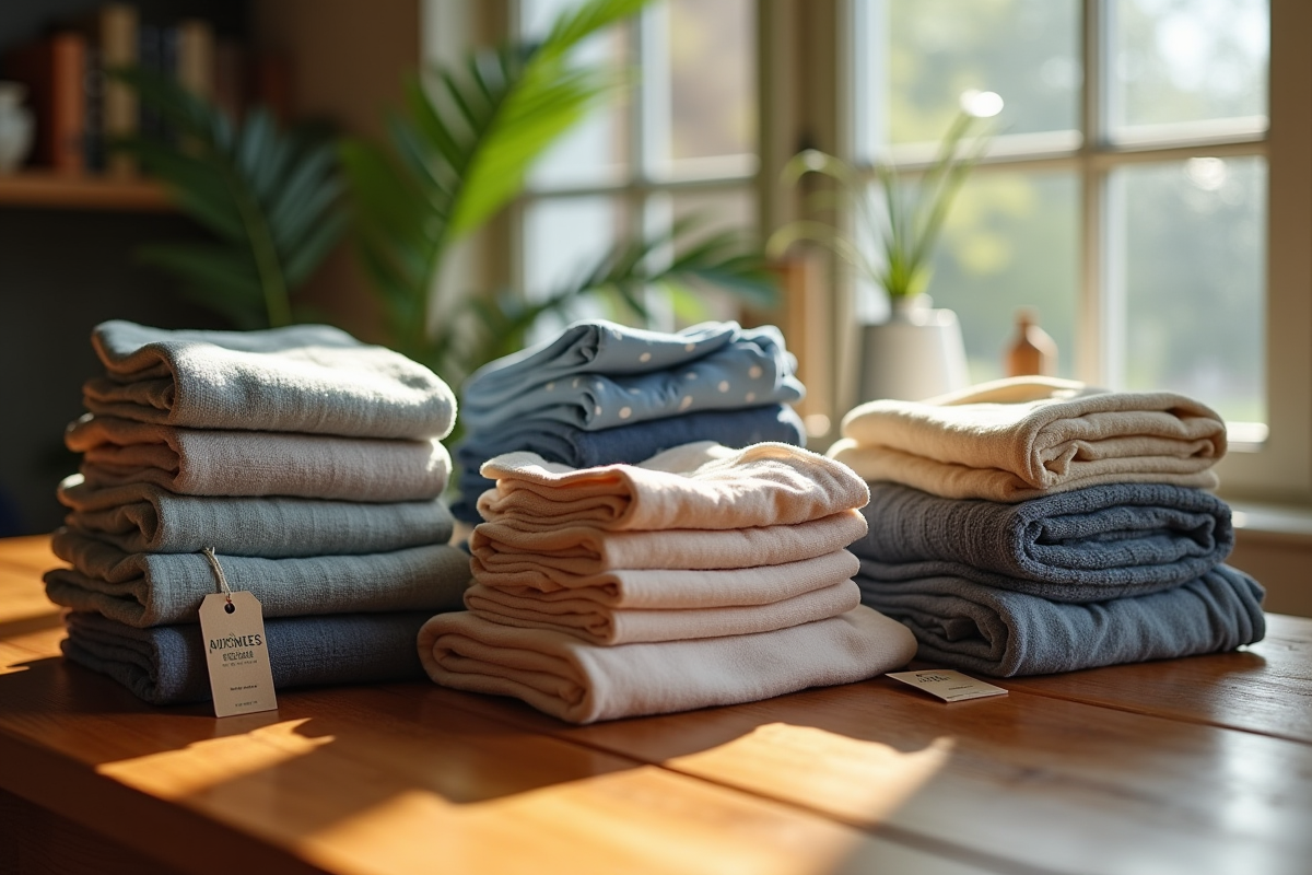 Piles de vêtements d
